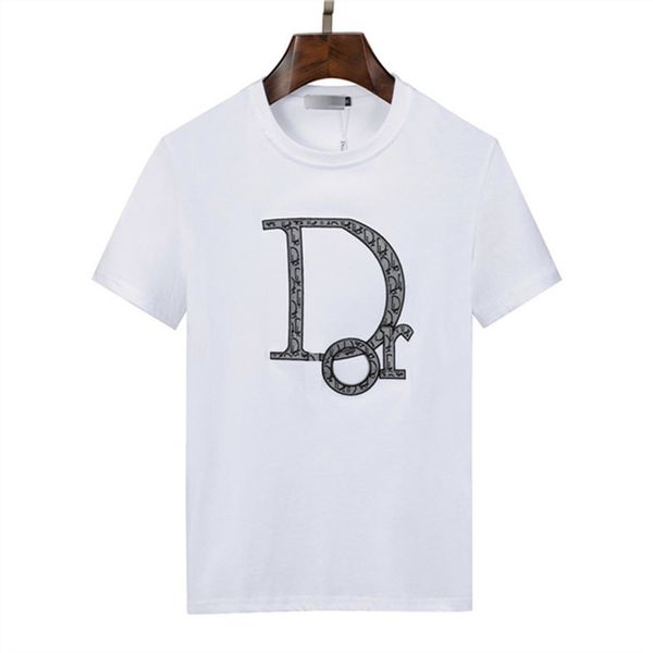 

famous mens t shirt letter print round neck short sleeve black white fashion men women tees, White;black