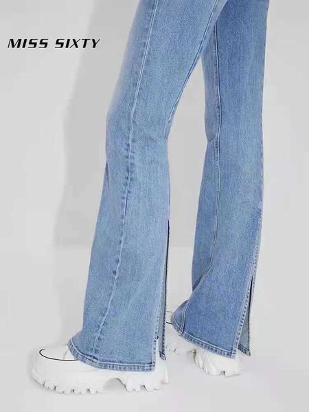 

miss sixty jeans women's jeans european jean letter star embroidery ripped for trend brand motorcycle pant skinny relax, Blue
