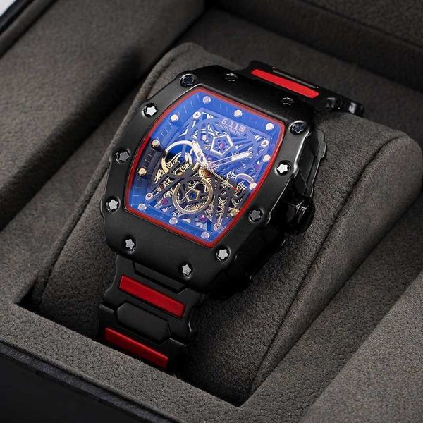 

luxury milles brand richards watch men's fully automatic mechanical watch high grade handsome bucket type black technology watch ayw, Slivery;golden