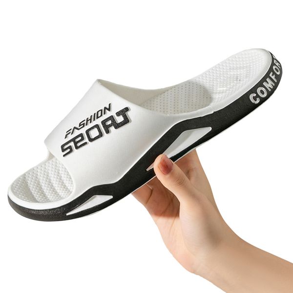 

slippers summer men's indoor bathroom bath nonslip home female outdoor large size beach for outer wear 230328, Black