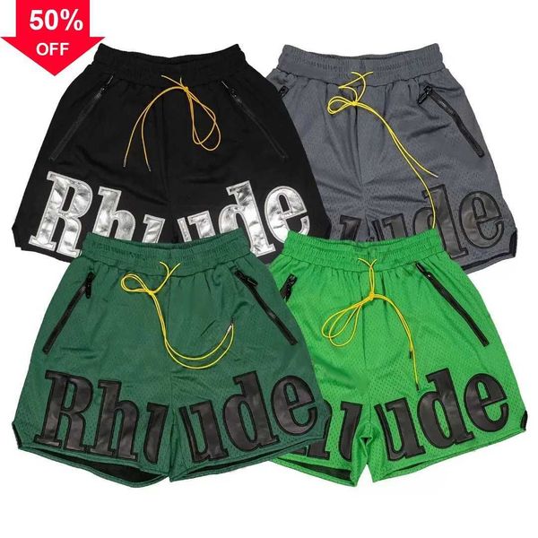 

shorts rhude designer men rh limited summer swim short knee length hip hop high street training beach pants mens elastic waist size s xls to, White;black