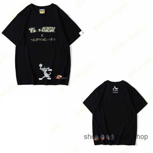 

bathing ape designer t shirs shark fake zipper paern prin clohes caroon line shir graphic tees colorful women t-shir tie dye shir 9 c6g7, White;black