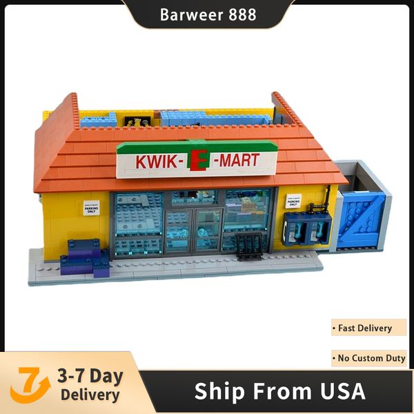 

block 2232pcs house kwik-e-mart supermarket model building blocks bricks toys gift compatible 71016