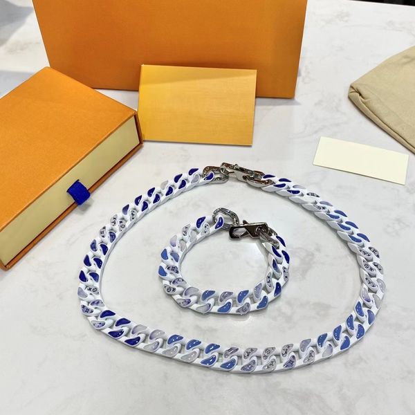 

hip hop chains white wide version cuban necklace luxury designer necklace set, Silver