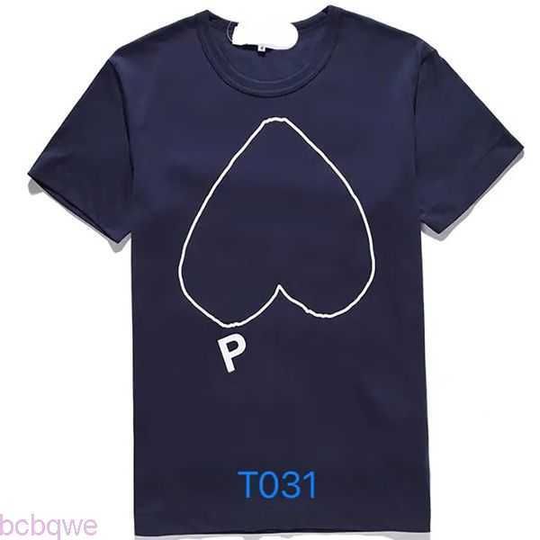 

shirt play t designer mens japanese red love shirt men's womens commes complete label tshirt polo cdg des badge garcons cotton embroide, White;black