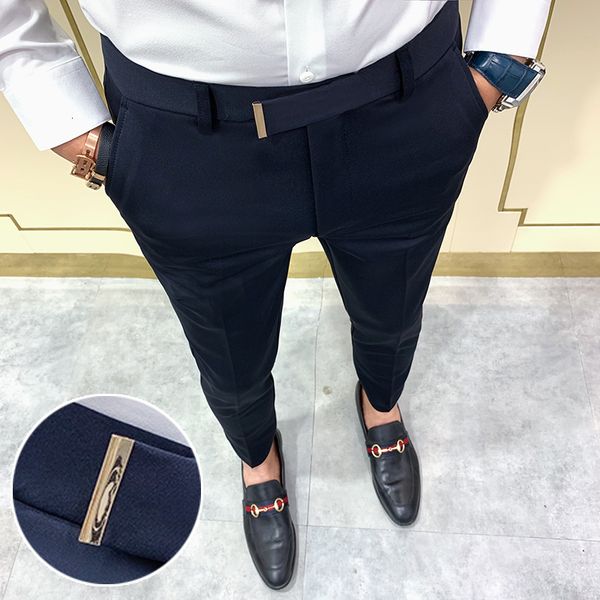 

mens pants suit spring man fashion casual slim business men wedding party work trousers classic large 36 230414, Black
