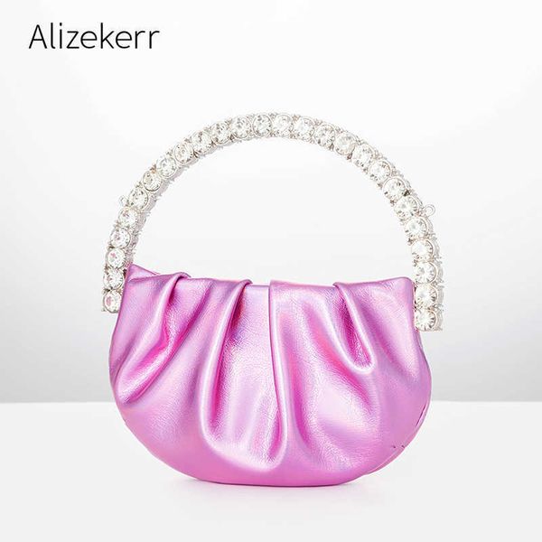 

evening bag women round diamond clutch bag 2022 chic mini designer rose red plea