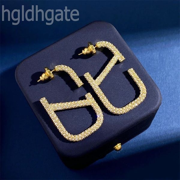 

big designer earrings plated golden stud earings metals hiphop rhinestone letters boho classics sparkle earrings for men street jewelry wome, Golden;silver