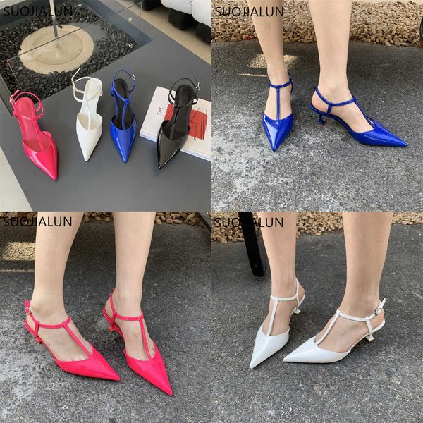 

sandals spring new brand women sandal pointed toe ladies elegant slingback shoes thin high heel shallow dress pumps 230316, Black