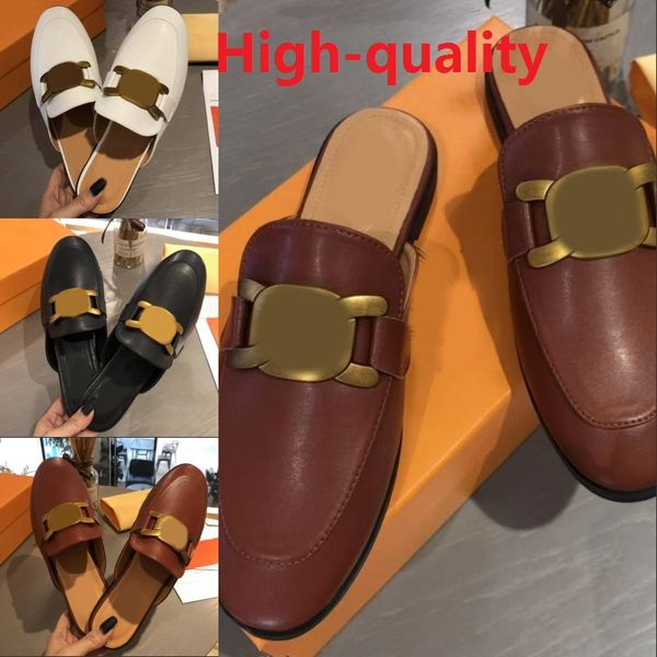 

quality high sandal slipper luxury designer summer fashion ladies beach casual shoe fashion woman comfortable minimalist lambskin flat base, Black