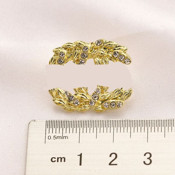 

luxury fashion style letter designer stud earrings brand letter ear of wheat diamond earring for women charm wedding gifts jewelry accessory, Golden;silver