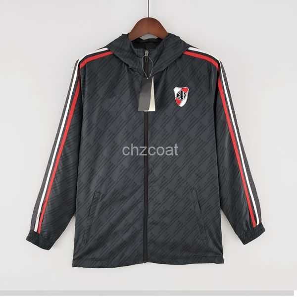 

22-23 club atletico river plate men's jacket soccer windbreaker jerseys full zipper hooded windbreakers mens fashion coat custom cnk1, Black;brown
