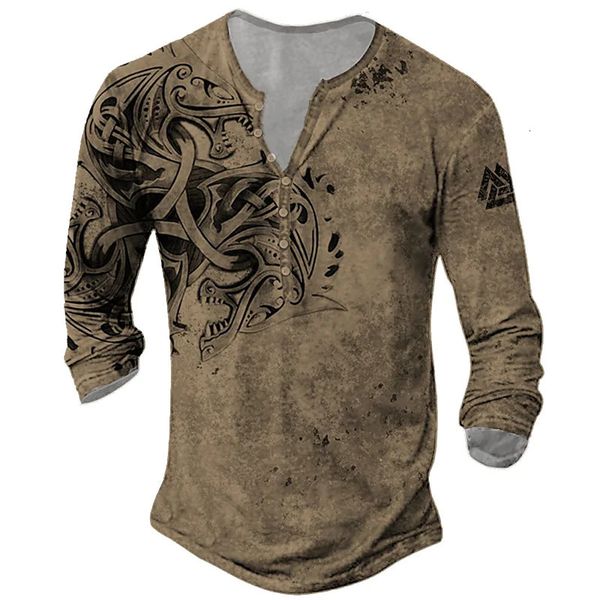 

men's t-shirts men's t-shirts shirt vintage viking graphic oversized v-neck pullover cotton t-shirt long street sweatshirt 3d prin, White;black