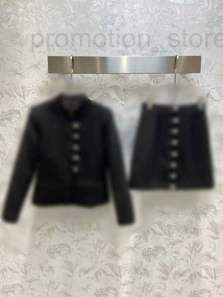 

two piece dress designer leather buckle decoration high waisted half skirt single row design suit jacket lsgl, White