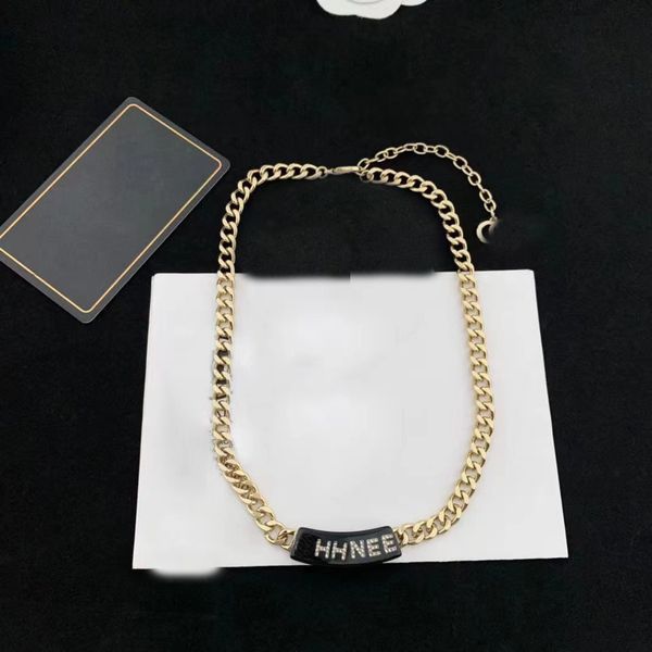 

designer brand letter pendant necklaces luxury women big small pearl crystal collar chain never fading brass copper real gold plated necklac, Silver