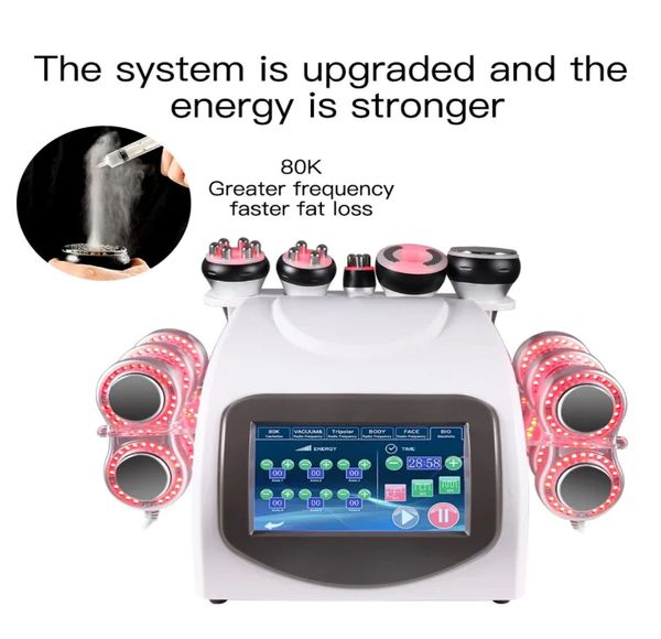 

6 in 1 fat removal lipo laser vacuum 80k cavitation rf body slimming machine