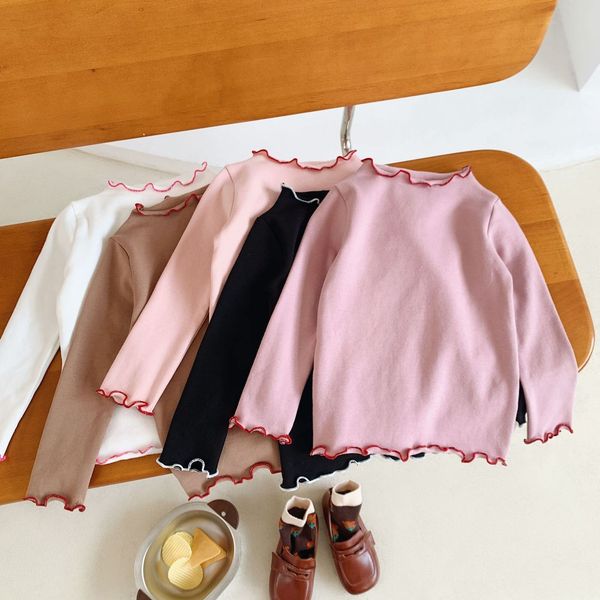 

t-shirts spring autumn girls clothes fashion girls basic shirts long sleeve cotton t shirts 230414, Blue