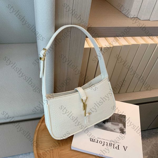 

designer bags 2023 new classic underarm bag women's crocodile stripe leather hobo handbag luxury designer tote shoulder strap metal let