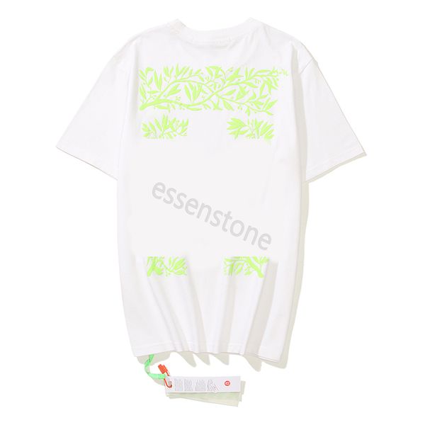 

summer men's offs tshirt designer plant flower pattern tshirt loose fashion brand men's casual clothing street shorts sleeve white, White;black