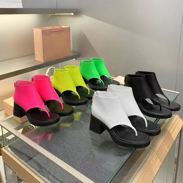 

2023 designer luxury open-toe heel sandals classic womens genuine leather black/white/red/green/yellow back zipper catwalk sandal ladys flip