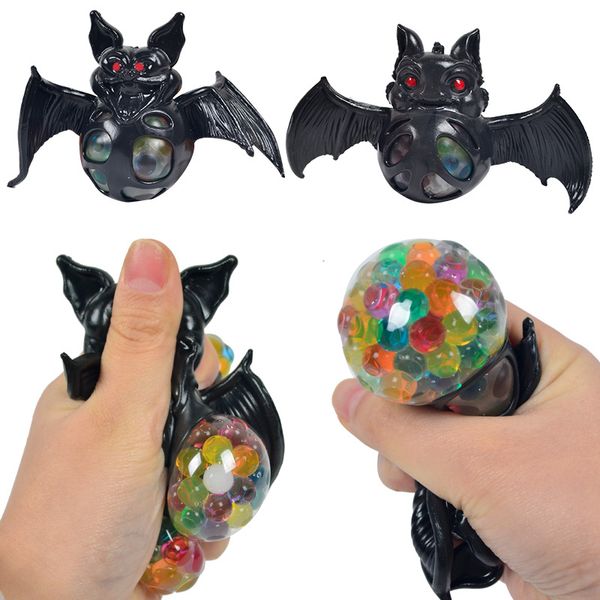 

Squishy Bat Halloween Fidget Toy Colorful Water Beads Mesh Squish Ball Anti Stress Venting Balls Squeeze Toys Stress Relief Decompression Toys Anxiety Reliever