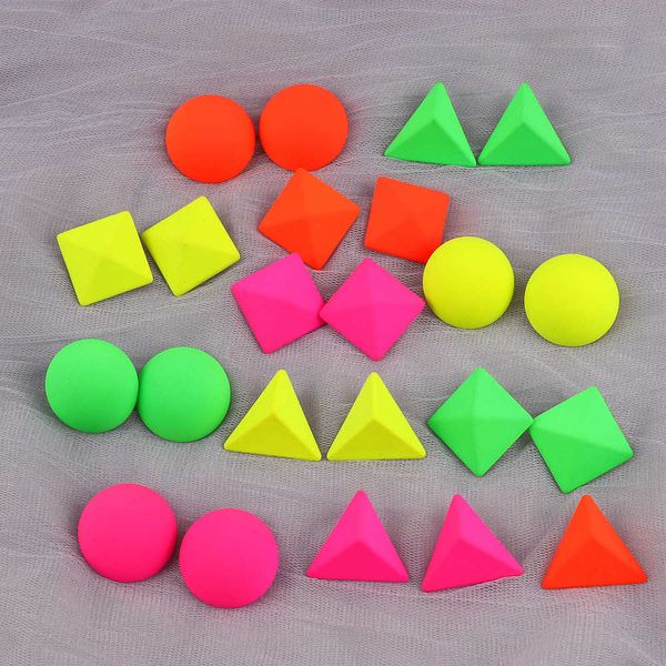 

stud fishsheep geometry neon round square acrylic big stud earrings for women bohemian geometric triangle earrings fashion jewelry p230411, Golden;silver