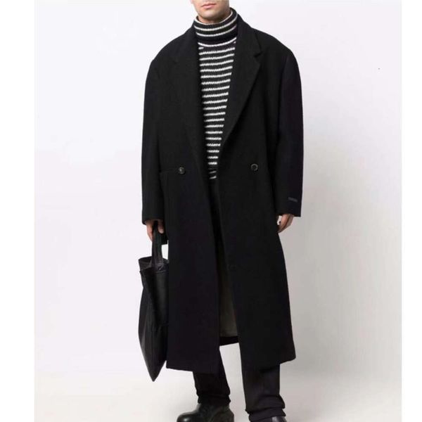 

Ess Wool Trench Coats Men Women Long Jackets Fog Designer Coat Cashmere Windbreaker Classic Cut Casual Jacket Mens Wind Coat, Elegant black