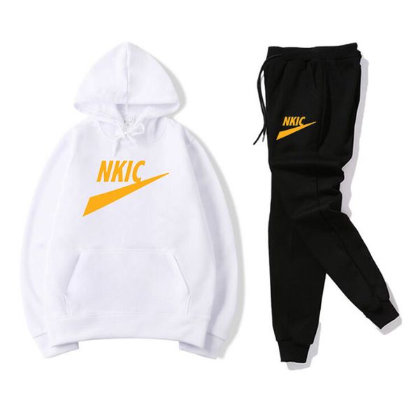 

new men fashion sports wear tracksuits hoodie suit autumn winter men two pieces sets oversized hooded streetwear outfits, Gray