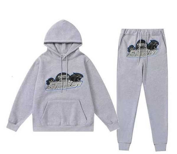 

men's tracksuits autumn trapstar tracksuit shooters printed men hoodie set oversized brand sports suit pant classic design 66ess, Gray