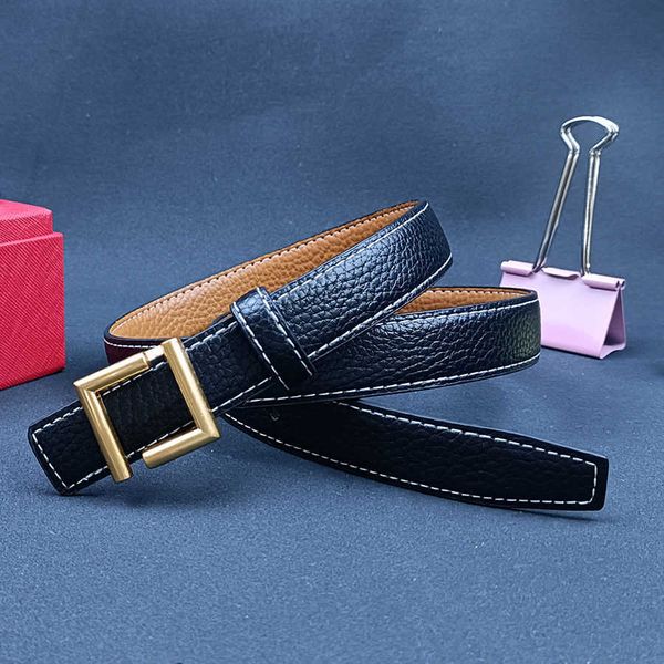 

fashion letter smooth buckle belt classic lychee grain men women brand belt width 2.5cm luxury designer cowhide thin waist belts, Black;brown