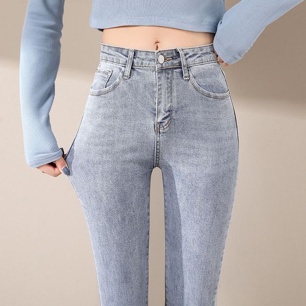 

women's jeans women skinny pencil jeans lady vintage blue jeans girls slim fit straight leg pants quality korea students fashion trouse