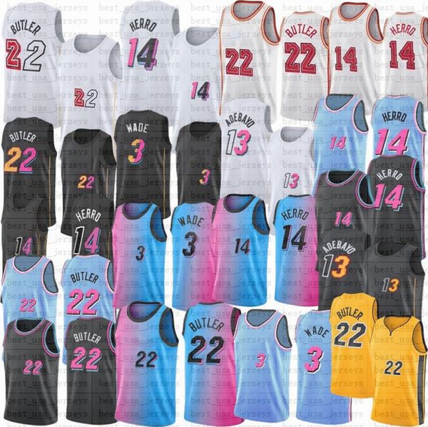 

dwyane wade jimmy butler city basketball jerseys mens bam adebayo tyler herro shirt, Black;red