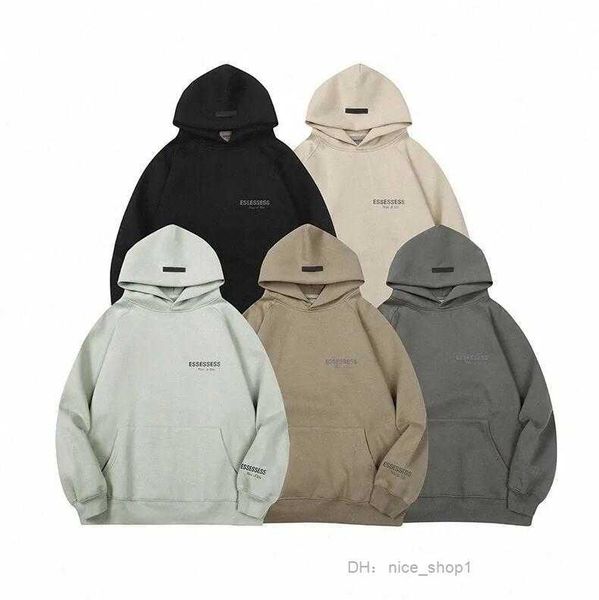

men's hoodies sweatshirts designer mens essentail pullover streetwear essen oversized hooded jumper refflective letter printing size s, Black