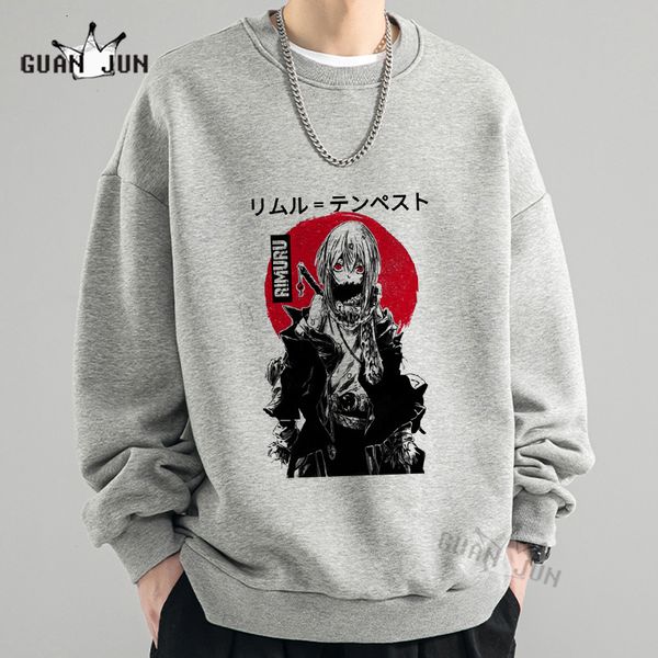 

men's pants autumn menwomen casual sweatshirts anime tensei shitara slime datta ken printed hoody rimuru tempest pullover clothing 2304, Black