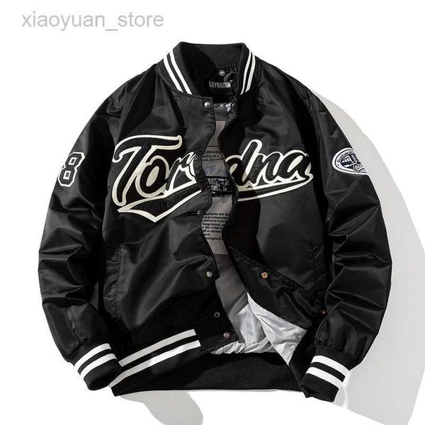 

men's s hip hop baseball men women embroidery letter streetwear jacket fashion vintage windbreaker couples spring autumn, Black;brown