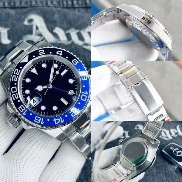 

Men's Designer Automatic Watch Mechanical Watch gmt 40mm 904L Stainless Steel Classic Sapphire Luminous Watch Business Casual Montre de Luxe Gift Table jason 0007