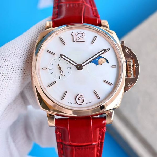 

women's watch, high-end mechanical movement, stainless steel body, strap, sapphire mirror, star same moon phenomenon, independent secon, Slivery;golden