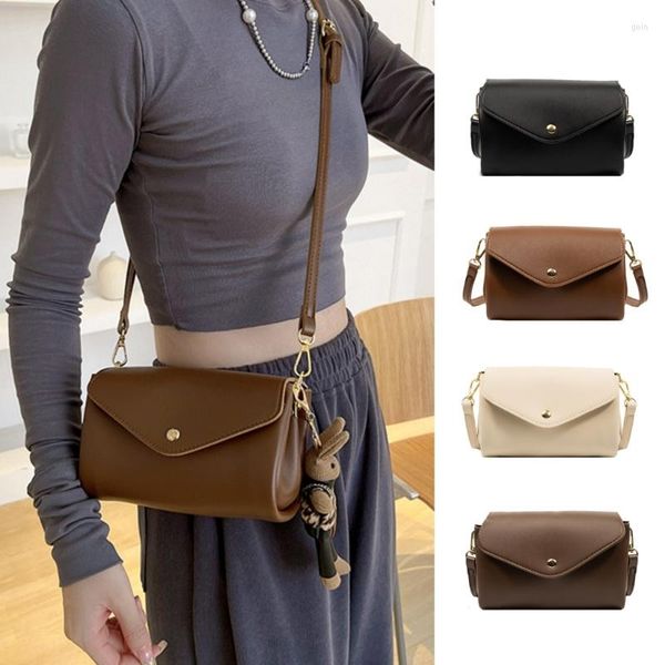 

shoulder bags pu leather bag casual crossbody for women vintage multi-function flap messenger