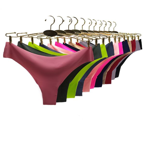 

women's panties 10 pcs seamless g-string women panties underwear fitness sports briefs female lingerie thong ice silk large size underp, Black;pink