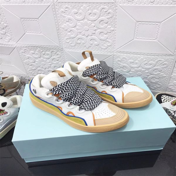 

famous designer shoes luxury casual shoes 100% leather high-quality couple's ink splashed hand painted bread shoes sports shoes german, Black