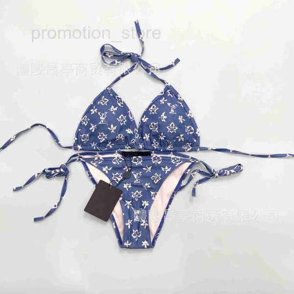 

women's plus size swimwear designer new letter v swimsuit spring printed blue bikini fgtr, Black