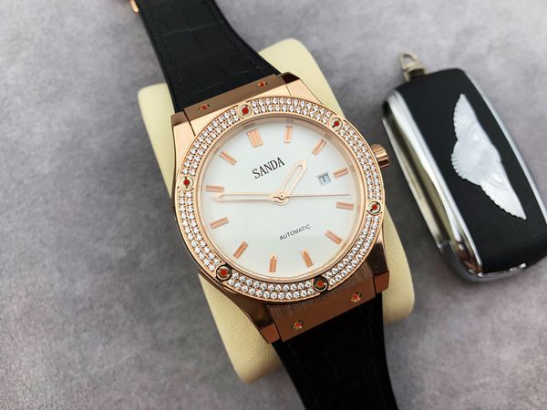 

2023 mens automatic gold mechanical watches women dress full stainless steel sapphire waterproof luminous couples wristwatches boutique aaa, Slivery;brown