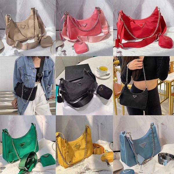 

Designer bag 3-Piece Total Color Shoulder Bag 5A top Handbag Fashion Good Match Women Bags Nylon Crossbody WomenBag With Box, Yellow