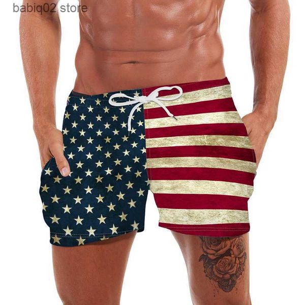 

men's shorts mens usa flag printed board shorts siwmwear sports surffing shorts trunks summer beach swimming sports running pants beach, White;black