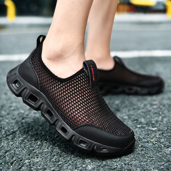 

water shoes men aqua outdoor breathable beach lightweight quick-drying wading sport camping sneakers size 48 230414, Black