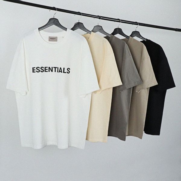 

2022 summer new 3d rubber strip stereo letter printing short sleeve fog high street tide brand men's and women's youth t-shirt f2g, White;black