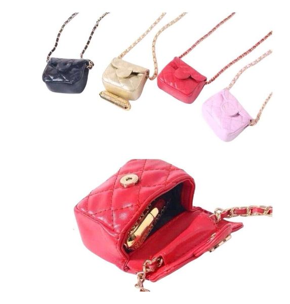 

Classic kids metail chain handbag children dia lattice single shoulder bag designer girls mini purse wallet A4005, Mix colors