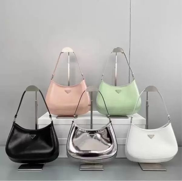 

genuine leather cleo triangle underarm bag clutch designer re-edition luxury tote bags magnetic closure shoulder bags womens mens metal fitt
