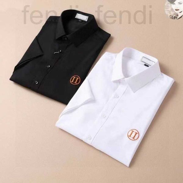 

men's caual shirt luxuriou3d h embroidery men shirt luxury deigner buine lapel slim short sleeved cardigan coat thin jacket button card, White;black