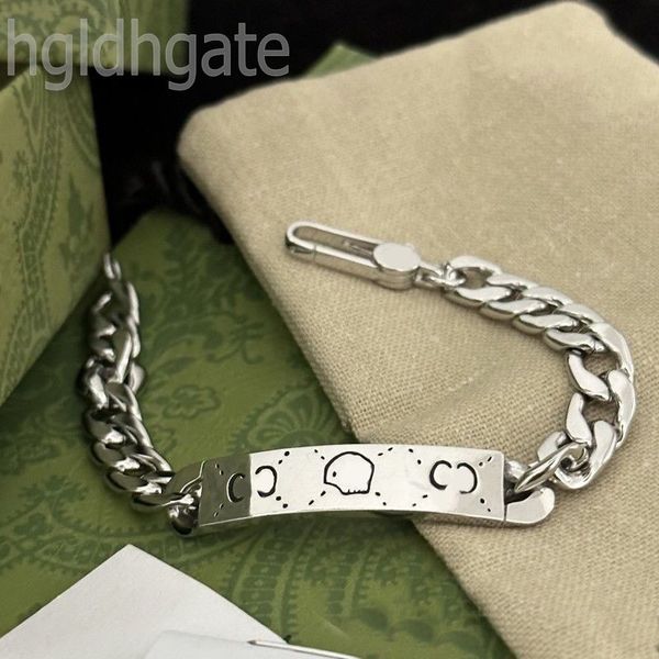 

silver plated bracelet men designer bracelets for women pulsera cute ghost letter g double punk gift adjustable metal 20cm luxury bracelet c, Golden;silver